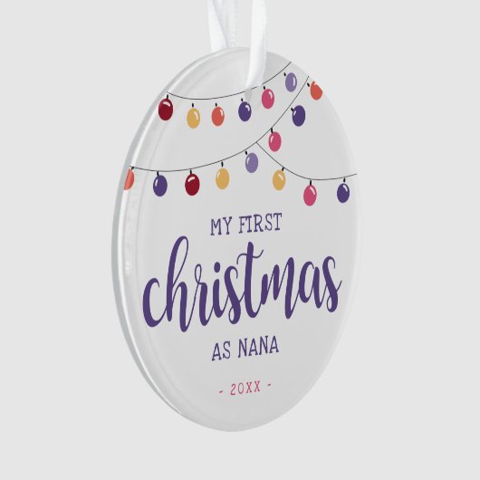 Festlich Meine ersten Weihnachten als Nana Lila Ornament (Vorderseite)