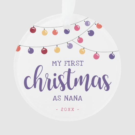 Festlich Meine ersten Weihnachten als Nana Lila Ornament (Vorderseite)