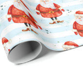 Festlich Niedlicher Weihnachtsmann Geschenkpapier (Rolleneckpunkt)