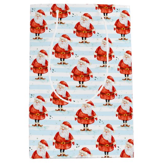 Festlich Niedlicher Weihnachtsmann Mittlere Geschenktüte (Vorderseite)