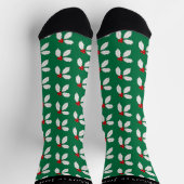 Festlich Personalisiert Holly Berry Grün Weihnacht Socken (Oben)