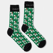 Festlich Personalisiert Holly Berry Grün Weihnacht Socken (Rechts)