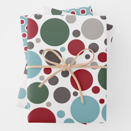 Festlich Polka Dot Selection Weihnachten Geschenkpapier Set (Beispiel)