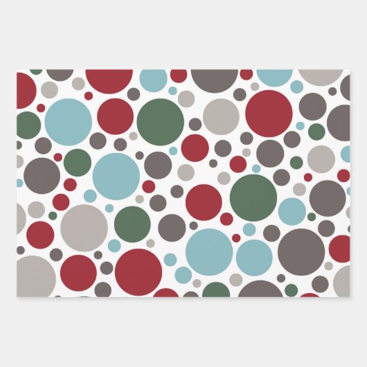 Festlich Polka Dot Selection Weihnachten Geschenkpapier Set (Vorderseite)