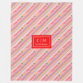 Festlich rosa Decke mit Weihnachtsschrift (Vorderseite)