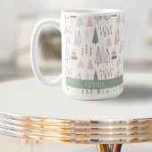 Festlich rosa Minimalistische Weihnachtsbaumen Nam Kaffeetasse
