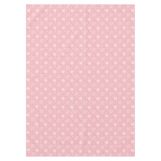 Festlich rosa, weiße Schneeflocke Weihnachten Tischdecke (Vorderseite)