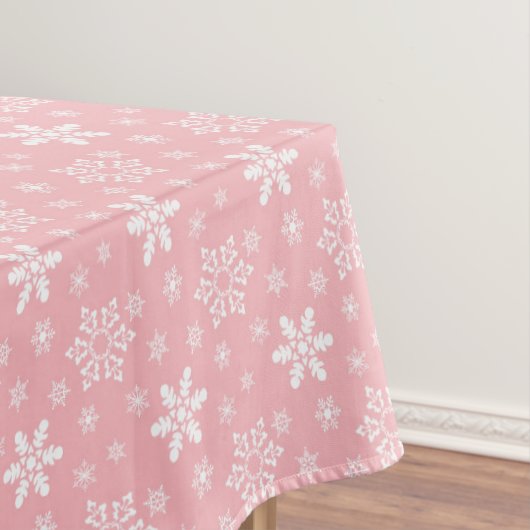 Festlich rosa, weiße Schneeflocke Weihnachten Tischdecke (Beispiel)
