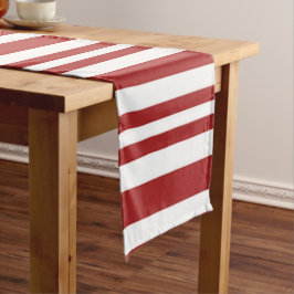 Festlich rot-weiß gestreift kurzer tischläufer
