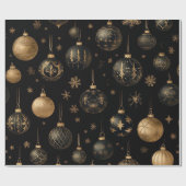 Festlich Schwarz und Gold Geschenkpapier (Flach)
