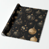Festlich Schwarz und Gold Geschenkpapier (Ungerollt)