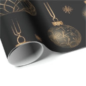 Festlich Schwarz und Gold Geschenkpapier (Rolleneckpunkt)