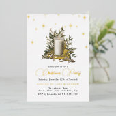 Festlich Shimmer Kerzenlicht Weihnachten Folieneinladung (Stehend vorne)