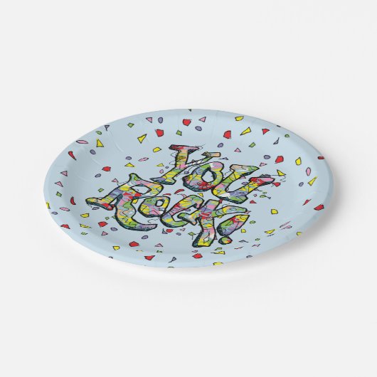 Festlich "Sie Felsen!" Briefpapier-Teller Pappteller (Schrägansicht)