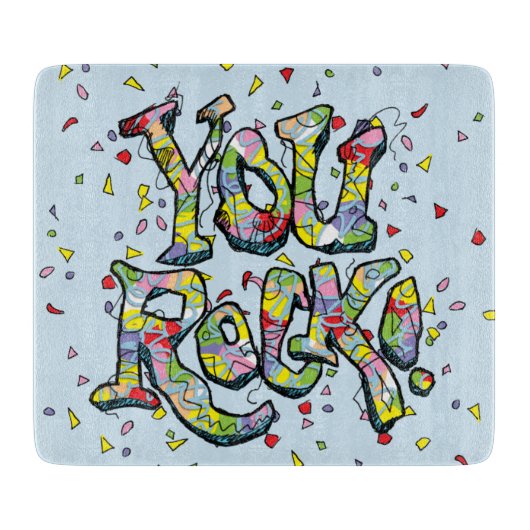 Festlich "Sie Felsen!" Schneidebrett (Vorderseite)