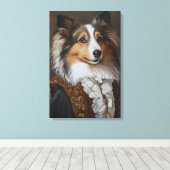 Festlich und Regal Shetland Sheepdog | Sheltie Leinwanddruck (Insitu (Holzboden))