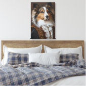 Festlich und Regal Shetland Sheepdog | Sheltie Leinwanddruck (Insitu (Schlafzimmer))