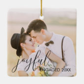 Festlich unser erstes Verlobtes Weihnachtsgeschenk Keramikornament (Rückseite)