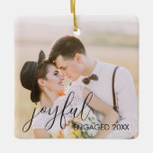 Festlich unser erstes Verlobtes Weihnachtsgeschenk Keramikornament (Vorderseite)