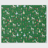 Festlich Vintag der Nutcracker frohe Weihnachten Geschenkpapier (Flach)