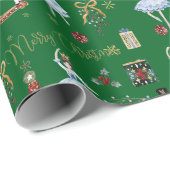 Festlich Vintag der Nutcracker frohe Weihnachten Geschenkpapier (Rolleneckpunkt)