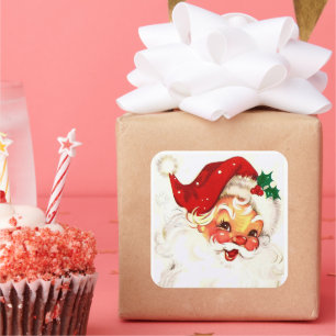 Festlich Vintager Weihnachtsaufkleber Quadratischer Aufkleber