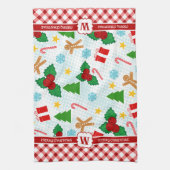 Festlich weißes Weihnachtsküchentuch Geschirrtuch (Vertikal)