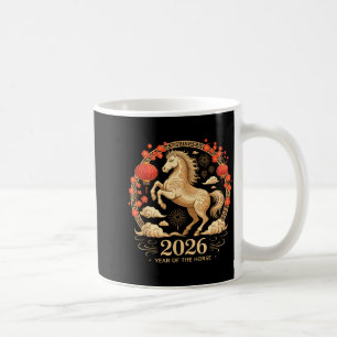 Festliche 2026 Jahr des Pferdes Fortune Lady Lunar Kaffeetasse