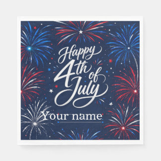 Festliche 4. Juli patriotische Feuerwerksparty Ser Serviette