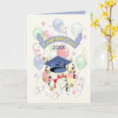 Festliche Abschluss-Ballons Karte (Gelbe Blume)