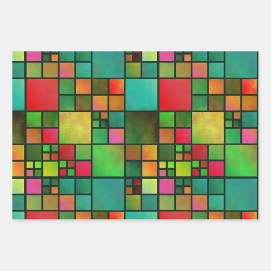 Festliche Abstrakte Kunstform Weihnachten Geschenkpapier Set (Vorderseite)