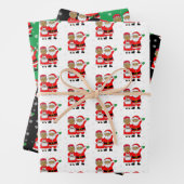 Festliche afroamerikanische Mr. und Mrs. Claus Chr Geschenkpapier Set (Beispiel)