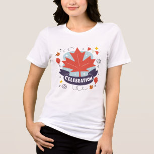 Festliche Ahornblatt-Feier Tri-Blend Shirt