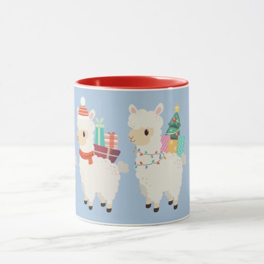 Festliche Alpacas-Tragegeschenke | Weihnachtsfeier Tasse (Zentrum)