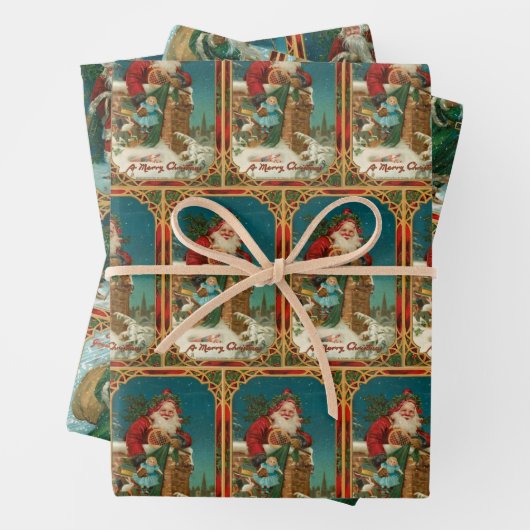 Festliche Alte Welt Der Weihnachtsmann Geschenkpapier Set (Beispiel)