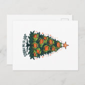 Festliche Amphibien: Frösche auf einem Weihnachtsb Postkarte (Vorne/Hinten)