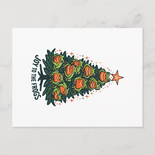 Festliche Amphibien: Frösche auf einem Weihnachtsb Postkarte (Vorderseite)