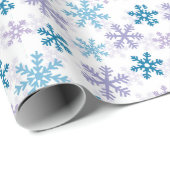 festliche aquamarine lila Schneeflocke Weihnachten Geschenkpapier (Rolleneckpunkt)