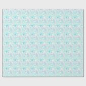 festliche aquamarine lila Schneeflocke Weihnachten Geschenkpapier (Flach)