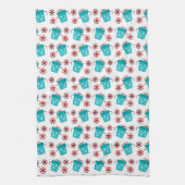 festliche aquamarine Weihnachtsfeiertage Geschirrtuch (Vertikal)