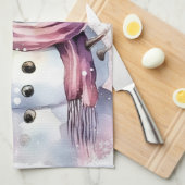 Festliche Aquarell Weihnachtsschneemann Geschirrtuch (Viertel Falte)