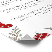 Festliche Aquarellfarben Rahmen Weihnachtsgetränke Poster (Ecke)