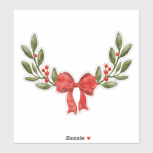 Festliche Aquarellfarben Weihnachtsdekorationen Aufkleber (Blatt)