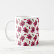 Festliche Aquarellmalerei Poinsettias Tasse