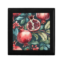 Festliche Aquarellmühle Granatapfelfrucht und Blät