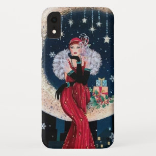 Festliche Art Deco Retro Vintage Weihnachtsdame Case-Mate iPhone Hülle