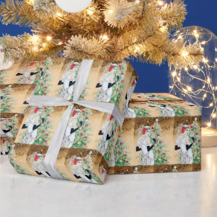 Festliche Art Deco Retro Vintage Weihnachtsdame Geschenkpapier
