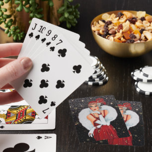 Festliche Art Deco Retro Vintage Weihnachtsdame Spielkarten