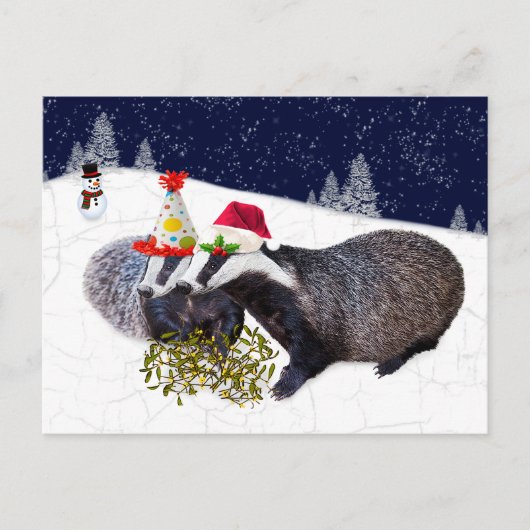 Festliche Badgers Postkarte (Vorderseite)