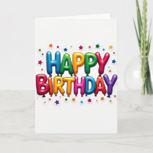 Festliche Ballon-Buchstaben-Karte Karte